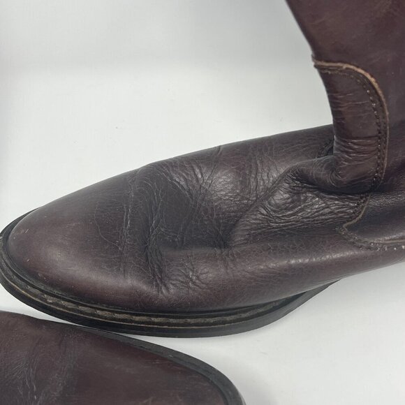 DAVOS Gomma tall riding boots 10 women brown leather equestrian - Picture 9 of 11